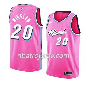 Män Miami Heat Tröja Justise Winslow 20 2018-19 Nike Rosa Swingman